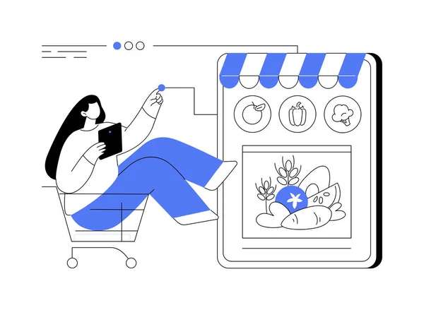 Digitale Supermarkt Abstrakte Konzeptvektorillustration Digitaler Einkauf Informationstechnologie Online Zahlung Lebensmittelgeschäft — Stockvektor