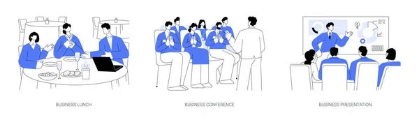 Offline Business Events Abstract Concept Vector Illustratie Set Bedrijfsmedewerkers Bij — Stockvector