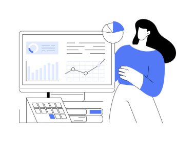 İş Zekası soyut konsept vektör çizimi. Ticari veri analizi, yönetim araçları, zeka, girişim stratejisi geliştirme, soyut metafor yapan veri güdümlü kararlar.