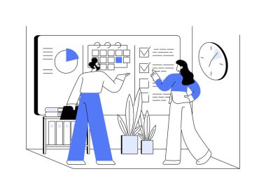 Görev yönetimi soyut konsept vektör çizimi. Proje yöneticisi aracı, iş yazılımı, verimlilik çevrimiçi platform, görev yönetimi uygulaması, soyut metafor takibi.