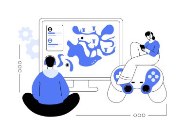 Çok oyunculu online savaş alanı soyut konsept vektör çizimi. Çok oyunculu savaş alanı, devasa online oyun, MMOG, MOBA ARTS, aksiyon gerçek zamanlı strateji, oyun platformu soyut metaforu.