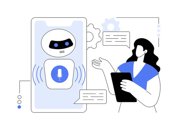 Chatbot Φωνή Ελέγχεται Εικονική Βοηθός Αφηρημένη Έννοια Διανυσματική Απεικόνιση Μιλώντας — Διανυσματικό Αρχείο