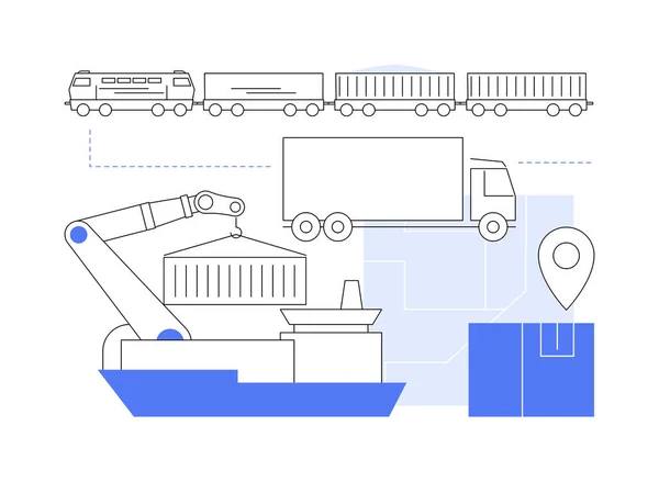 Μεταφορά Εμπορευματοκιβωτίων Αφηρημένη Έννοια Διανυσματική Απεικόνιση Βιομηχανικό Φορτίο Εμπορευματοκιβωτίων Μεταφορά — Διανυσματικό Αρχείο
