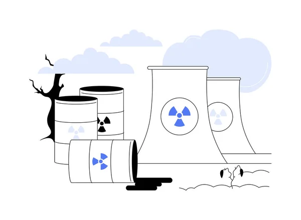 Radyoaktif Kirlilik Soyut Konsept Vektör Çizimi Radyoaktif Tehlikeli Atık Zehirli — Stok Vektör