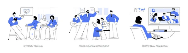 Virksomhedskultur Workshop Abstrakt Koncept Vektor Illustration Sæt Mangfoldighedstræning Kommunikation Forbedring – Stock-vektor
