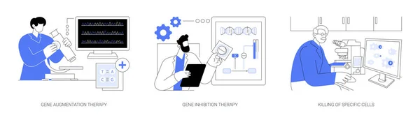 Terapia Genética Conceito Abstrato Conjunto Ilustração Vetorial Terapia Aumento Gênico — Vetor de Stock