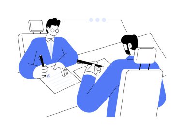 Ortaklık anlaşmaları soyut konsept vektör illüstrasyonu. Ortaklar işbirliği belgeleri, iş belgeleri, müzakere süreci, şirket evrakları, şirket sözleşmesi soyut metaforu imzaladılar.