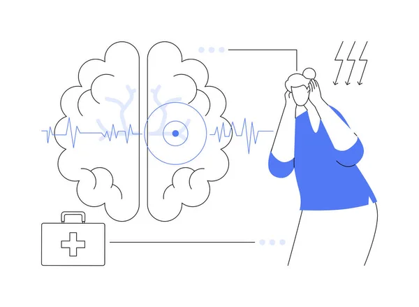 Εικονογράφηση Διανύσματος Αφηρημένης Έννοιας Καρδιαγγειακή Πάθηση Διάγνωση Εγκεφαλικού Επεισοδίου Κεφαλαλγία — Διανυσματικό Αρχείο