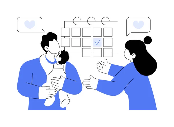 Parental Leave Abstract Concept Vector Illustration Família Licença Paternidade Maternidade — Vetor de Stock