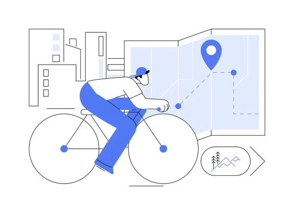 Велодорожки Сетевая Абстрактная Концептуальная Векторная Иллюстрация Национальная Велосипедная Дорожка Сеть — стоковый вектор