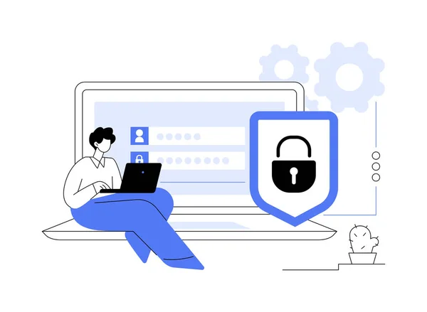 数据隐私抽象概念矢量说明 互联网隐私政策 信息安全法规 个人数据保护 安全软件 机密信息访问抽象隐喻 — 图库矢量图片