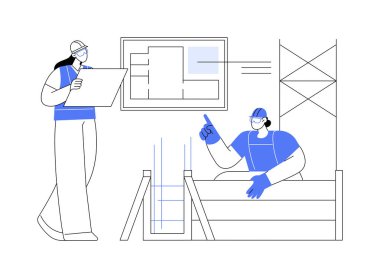 Geçici vakıf soyut konsept vektör çizimi. Müteahhitler geçici vakıfla, yerleşim alanı oluşturma süreciyle ve kazı çalışmalarının soyut metaforla ilgilenirler..