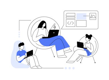 Bilgisayar programlama kampı soyut konsept vektör çizimi. Bilgisayar bilimi kampı, siber eğitim kursu, teknoloji eğitimi, mühendislik ve robotik, yazılım soyut metaforunu test etme.