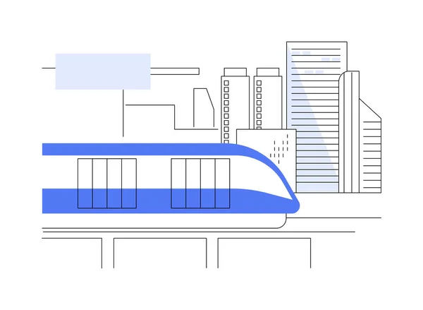 Monorriel Tren Abstracto Concepto Vector Ilustración Tren Monorraíl Gran Ciudad — Vector de stock