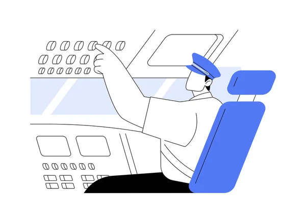 Cruising Altitude Abstract Concept Vector Illustration Pilot Cockpit Flight Captain — Stock Vector