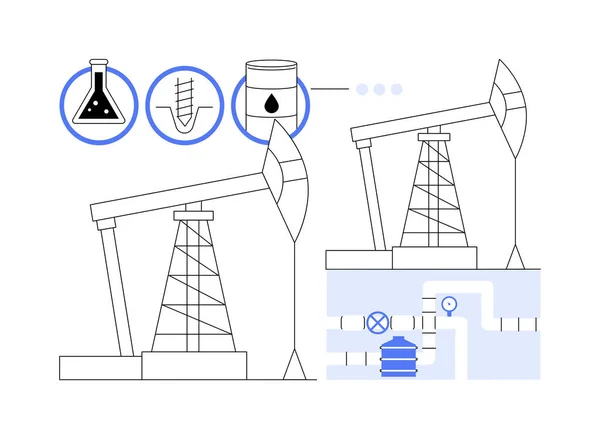 Olieplatform Abstract Concept Vector Illustratie Boorinstallatie Voor Oliewinning Grondstoffen Gasindustrie — Stockvector