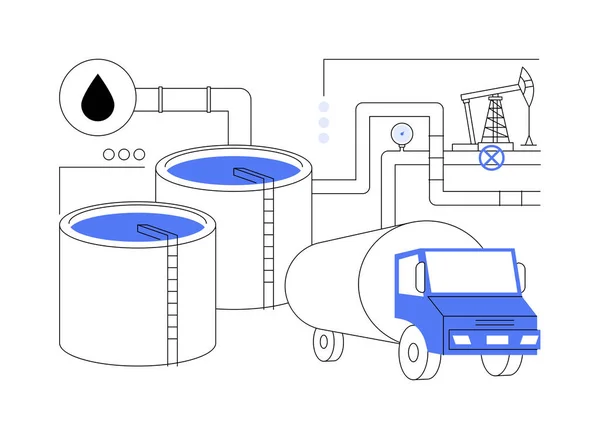 Oljetankar Abstrakt Koncept Vektor Illustration Lagring Raffinerade Oljeprodukter Användbara Petroleumprodukter — Stock vektor