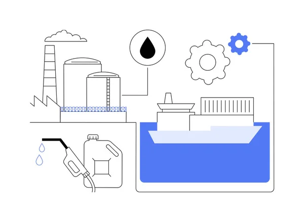 Terminal Abstrakte Konzept Vektor Illustration Küstenstandorte Für Ölterminal Tanklager Rohstoffsektor — Stockvektor