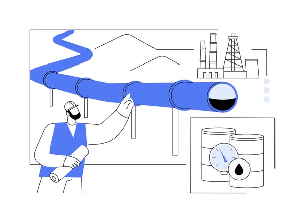 Нефтепроводы Абстрактная Концептуальная Векторная Иллюстрация Транспортировка Нефтепродуктов Сырья Газовой Промышленности — стоковый вектор