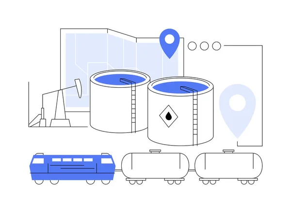 Transport Huile Par Chemin Fer Illustration Vectorielle Concept Abstrait Transport — Image vectorielle