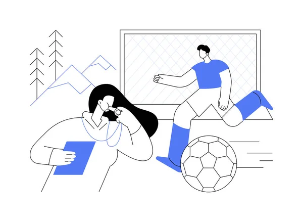 Obóz Piłki Nożnej Abstrakcyjna Koncepcja Wektor Ilustracja Piłka Nożna Letnie — Wektor stockowy