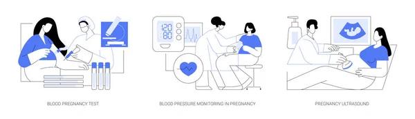 Prenatal Examination Abstract Concept Vector Illustration Set Blood Pregnancy Test — Stock Vector