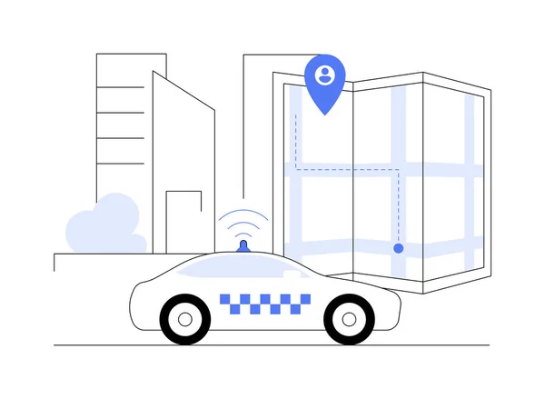 Автономное Такси Абстрактное Понятие Векторной Иллюстрации Самовождение Такси Требованию Автосервис — стоковый вектор
