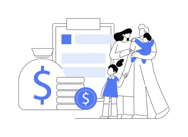Care Tax Credit Abstraktes Konzept Vektor Illustration Familienbeihilfe Niedriges Einkommen — Stockvektor