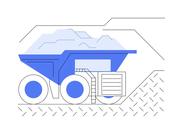 Trasporto Materie Prime Concetto Astratto Illustrazione Vettoriale Mining Haul Truck — Vettoriale Stock