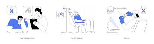 Oncologie Abstract Concept Vector Illustratie Set Kankerdiagnose Chemotherapie Het Ziekenhuis — Stockvector