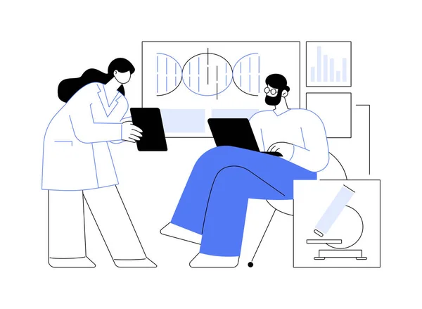 Λογισμικό Γενετικής Ανάλυσης Αφηρημένη Έννοια Διανυσματική Απεικόνιση Ομάδα Εργαστηριακών Εργατών — Διανυσματικό Αρχείο