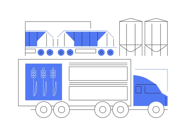 Movimiento Grano Abstracto Concepto Vector Ilustración Camión Grano Móvil Transporte — Vector de stock