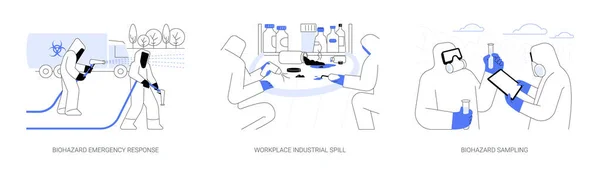 Chemische Morsen Abstracte Concept Vector Illustratie Set Noodhulp Voor Biologische — Stockvector