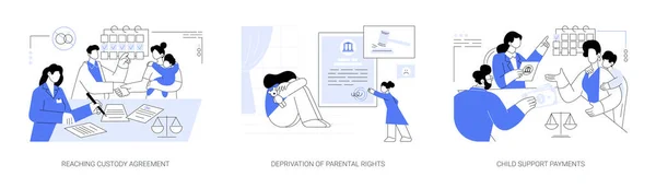 Αφηρημένο Σύνολο Απεικόνισης Διανυσματικών Εννοιών Φύλαξης Παιδιών Επίτευξη Συμφωνίας Κηδεμονίας — Διανυσματικό Αρχείο