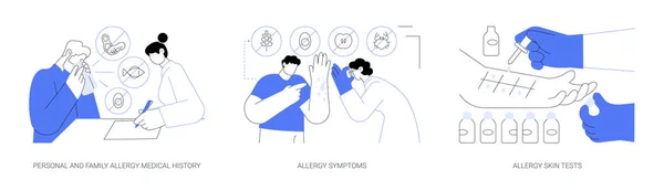 Alergia Imunologia Conceito Abstrato Conjunto Ilustração Vetorial História Médica Alergia — Vetor de Stock