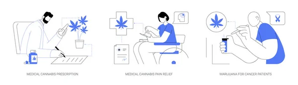 Uso Cannabis Medica Concetto Astratto Set Illustrazione Vettoriale Prescrizione Medica — Vettoriale Stock