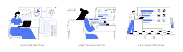 Ciência Social Big Data Abstrato Conceito Vetor Ilustração Conjunto Pesquisa — Vetor de Stock