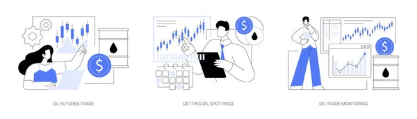 Serie Illustrazioni Vettoriali Concettuali Astratte Del Mercato Azionario Del Petrolio — Vettoriale Stock