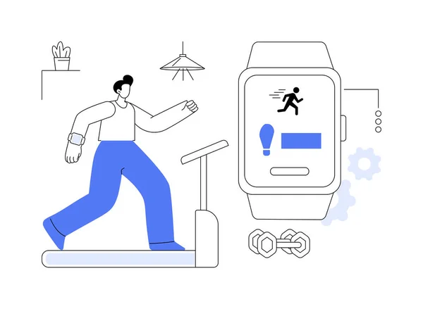 Smartwatch Προηγμένο Αθλητισμό Παρακολούθηση Αφηρημένη Έννοια Διάνυσμα Εικονογράφηση Άνθρωπος Smartwatch — Διανυσματικό Αρχείο