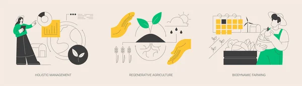Conservation Réhabilitation Système Agricole Concept Abstrait Vecteur Illustration Ensemble Gestion — Image vectorielle