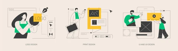 Design Agency Services Abstract Concept Vector Illustration Set Logo Print — Stock Vector