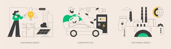 Smart Grøn Energi Abstrakt Koncept Vektor Illustration Sæt Bæredygtig Energi – Stock-vektor