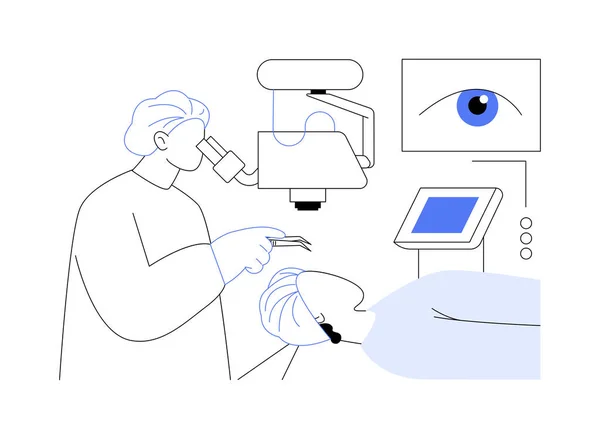 Εγχείρηση Ματιών Αφηρημένη Έννοια Διανυσματική Απεικόνιση Επαγγελματίας Χειρουργός Ασχολείται Διαθλαστική — Διανυσματικό Αρχείο