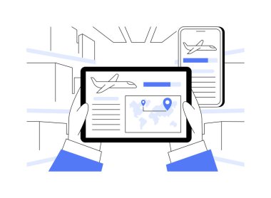 Lojistik yazılım soyut konsept vektör çizimi. Bilişim teknolojisi, farklı cihazlarla uyumlu profesyonel lojistik yazılım, ulaşım yönetimi için programlar soyut metafor.