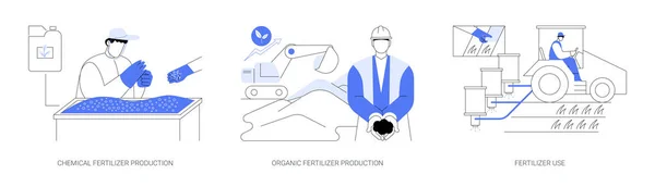 Fertilizers Agribusiness Abstract Concept Vector Illustration Set Chemical Organic Fertilizer — Stock Vector