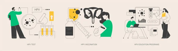 Humant Papillomvirus Förebyggande Abstrakt Koncept Vektor Illustration Set Hpv Test — Stock vektor
