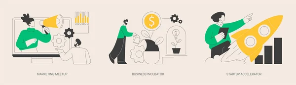 Venture Investment Abstrakcyjny Zbiór Ilustracji Wektora Koncepcji Spotkanie Marketingowe Inkubator — Wektor stockowy