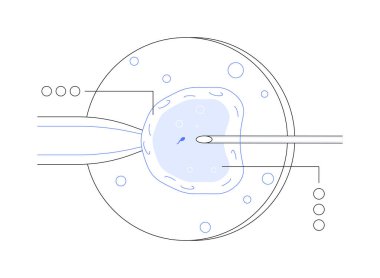 Tüp bebek soyut konsept vektör illüstrasyonunda. Laboratuvarda tüp bebek süreci, üreme tıbbı, genetik problemleri önleme, tüp bebek teknolojisi soyut metaforu.