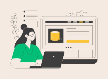 Ürün soyut konsept vektör çizimi. Ürün, bilgi sayfası, web sunumu, şirket web sitesi, UI ögesi, menü çubuğu tasarımı, iniş, servis kataloğu, ticaret soyut metaforu hakkında.