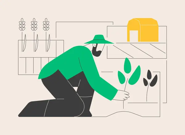 Natural Farming Abstract Concept Vector Illustration Ecological Farming Approach Fertility — Stock Vector